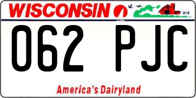 WI license plate 062PJC