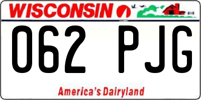 WI license plate 062PJG