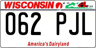 WI license plate 062PJL