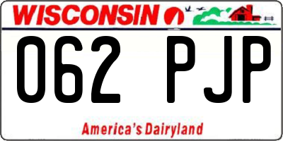 WI license plate 062PJP