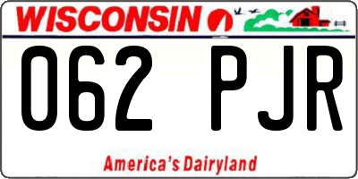 WI license plate 062PJR