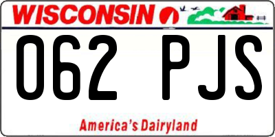 WI license plate 062PJS