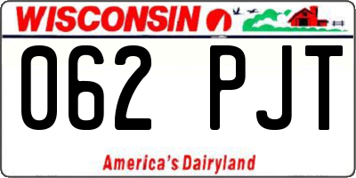 WI license plate 062PJT