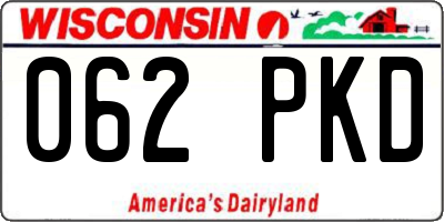 WI license plate 062PKD