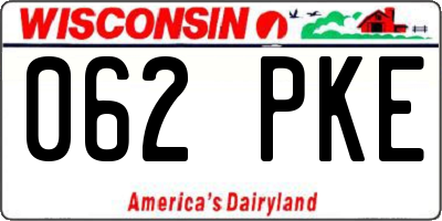 WI license plate 062PKE