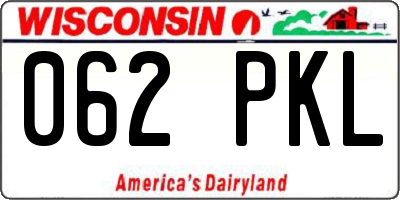 WI license plate 062PKL