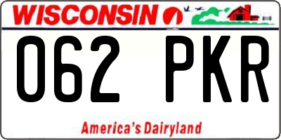 WI license plate 062PKR