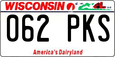 WI license plate 062PKS