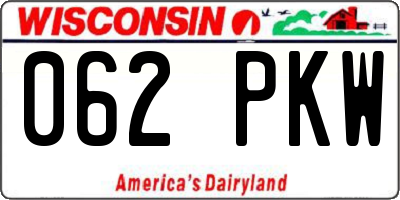 WI license plate 062PKW