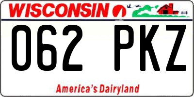 WI license plate 062PKZ