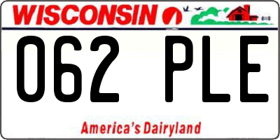WI license plate 062PLE