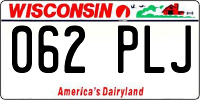 WI license plate 062PLJ