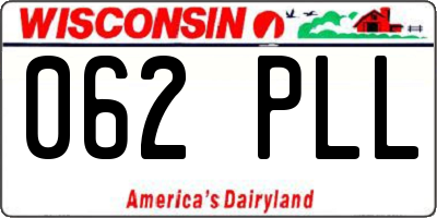WI license plate 062PLL