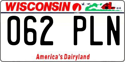 WI license plate 062PLN