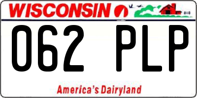 WI license plate 062PLP