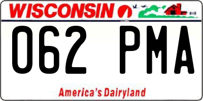 WI license plate 062PMA