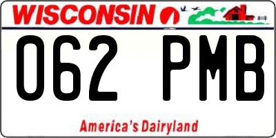 WI license plate 062PMB