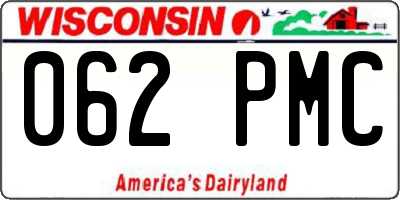 WI license plate 062PMC