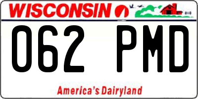 WI license plate 062PMD