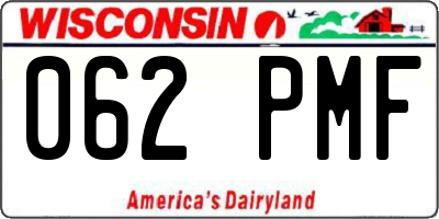 WI license plate 062PMF