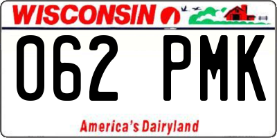 WI license plate 062PMK