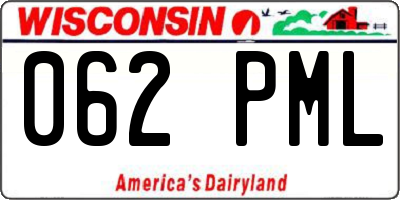 WI license plate 062PML