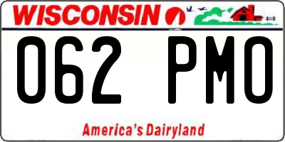 WI license plate 062PMO