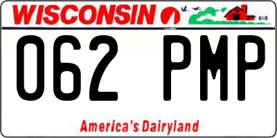WI license plate 062PMP