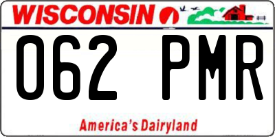 WI license plate 062PMR