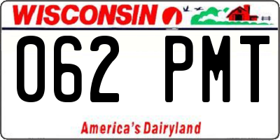 WI license plate 062PMT