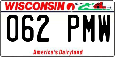 WI license plate 062PMW
