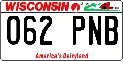 WI license plate 062PNB