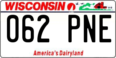 WI license plate 062PNE