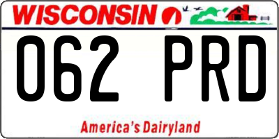 WI license plate 062PRD