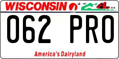 WI license plate 062PRO