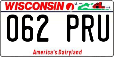 WI license plate 062PRU