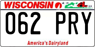 WI license plate 062PRY