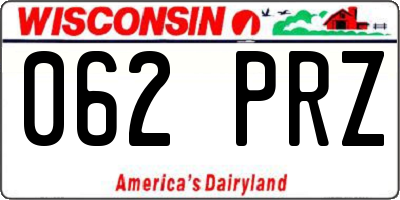 WI license plate 062PRZ