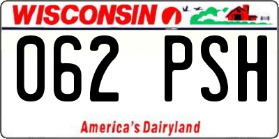 WI license plate 062PSH