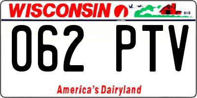 WI license plate 062PTV