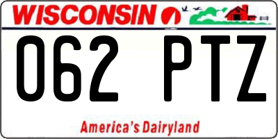 WI license plate 062PTZ