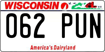 WI license plate 062PUN