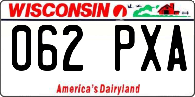 WI license plate 062PXA
