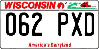 WI license plate 062PXD