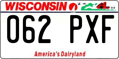 WI license plate 062PXF