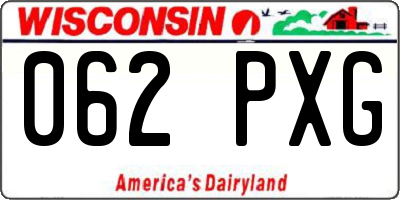 WI license plate 062PXG