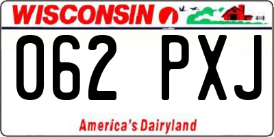 WI license plate 062PXJ