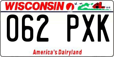 WI license plate 062PXK