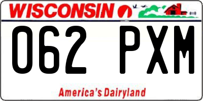 WI license plate 062PXM