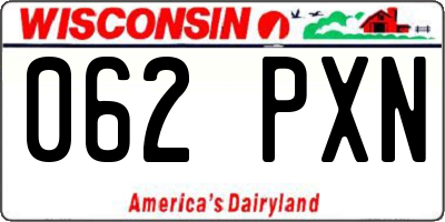 WI license plate 062PXN